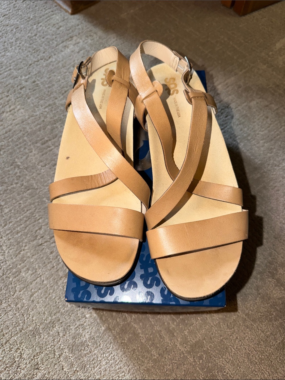 SASShoesWomen's Tan Leather Strappy Slingback Sandals
